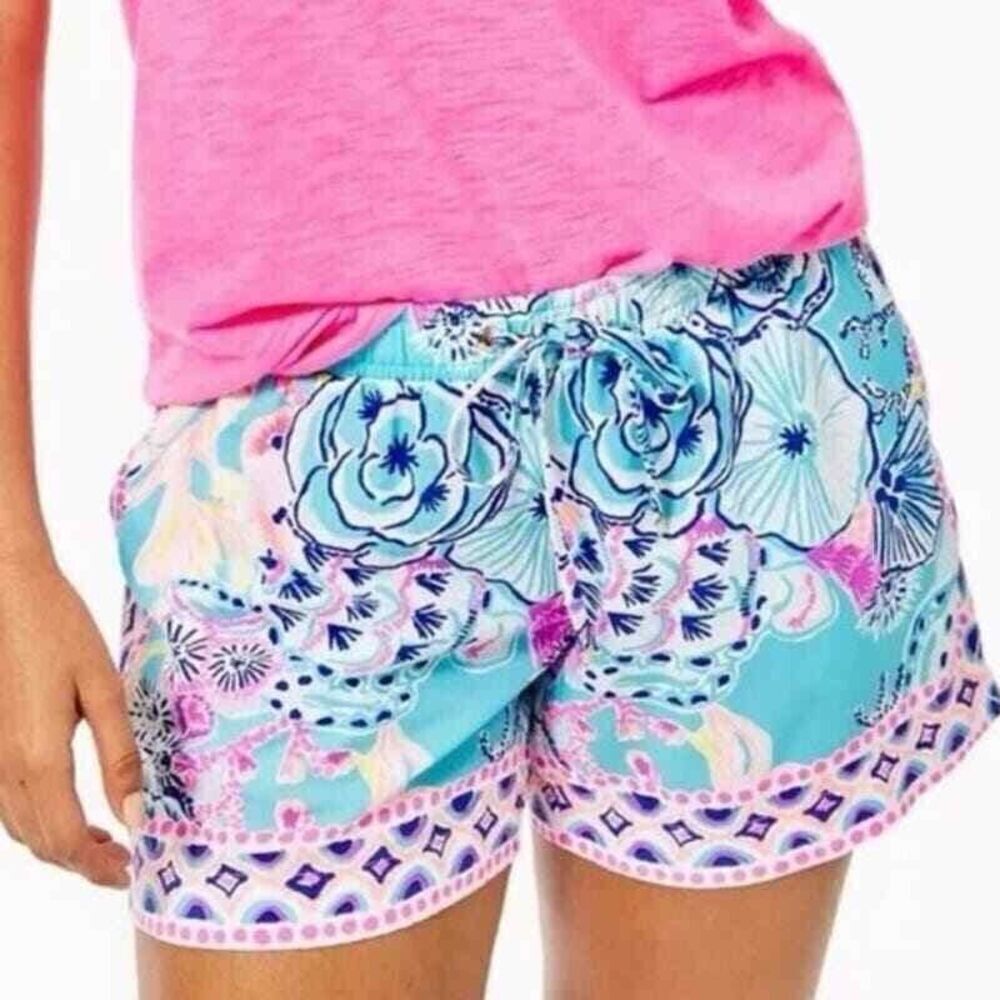 Lilly Pulitzer Shorts Size Medium Katia Once Upon A Tide Pull On Drawstring